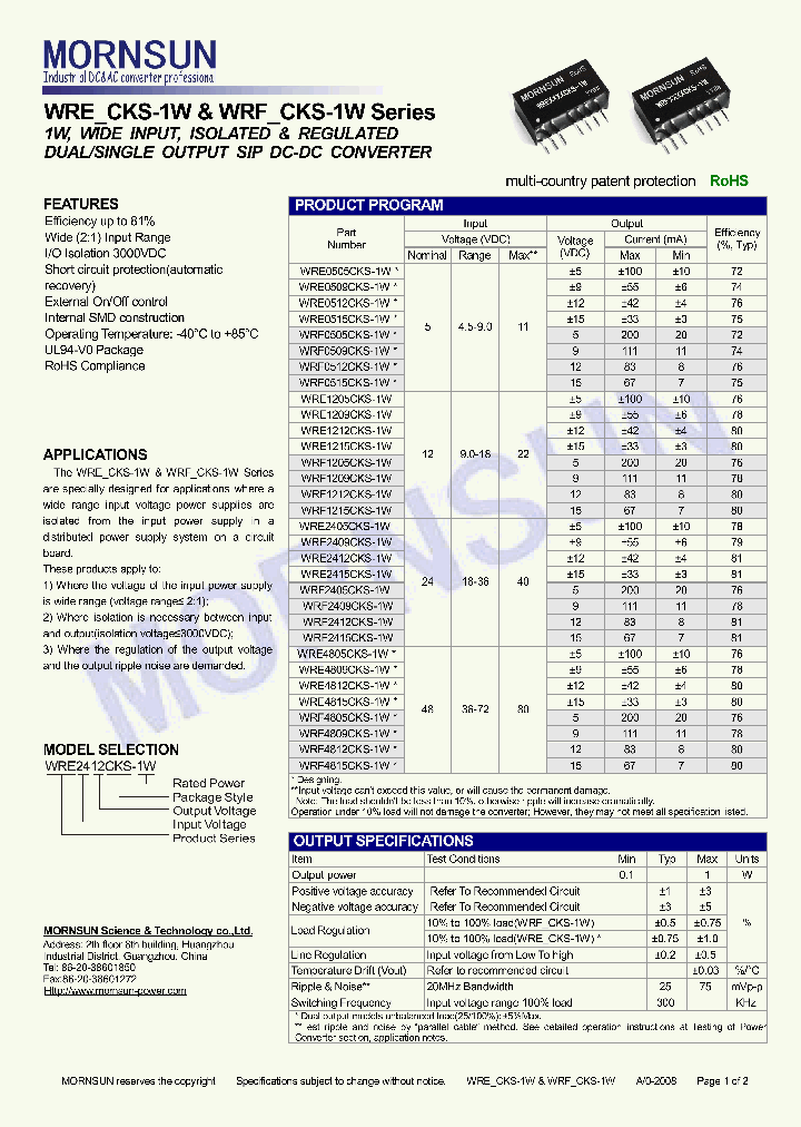 WRF1212CKS-1W_4388362.PDF Datasheet