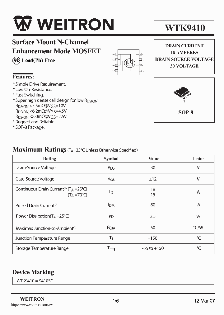 WTK9410_4600110.PDF Datasheet