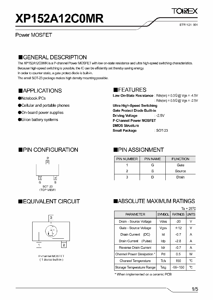 XP152A12C0MR1_4723470.PDF Datasheet