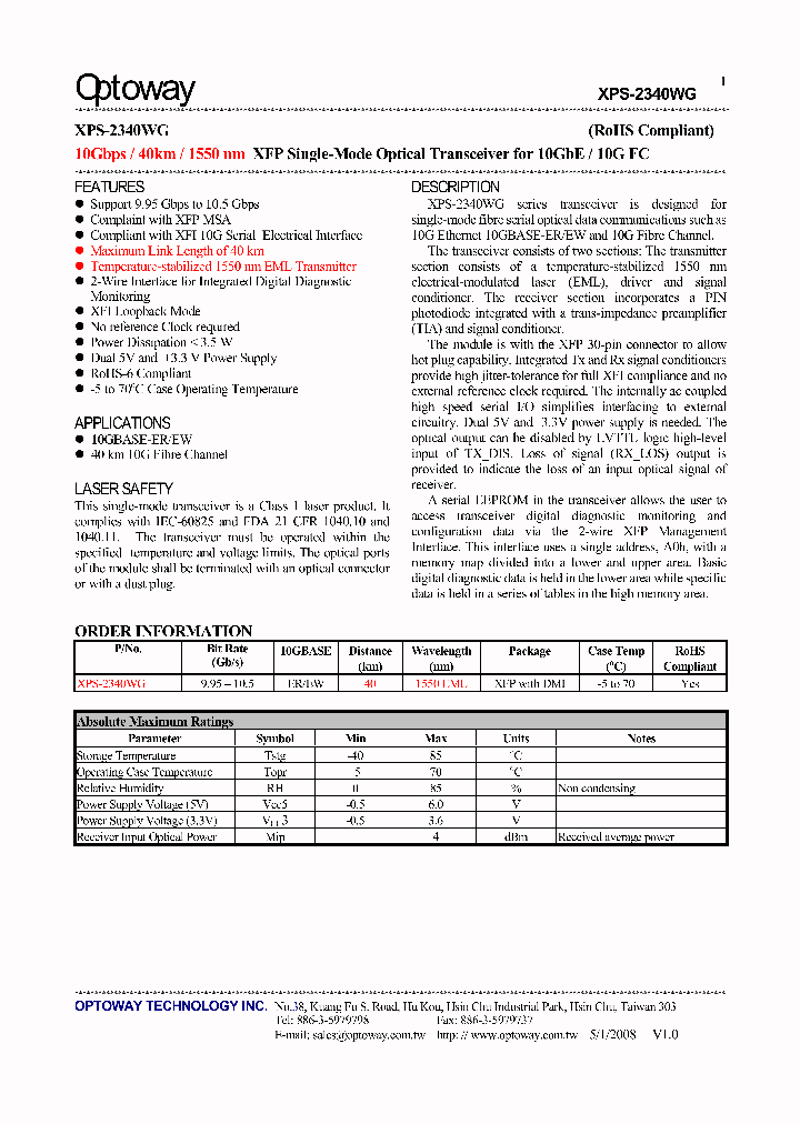 XPS-2340WG_4664089.PDF Datasheet