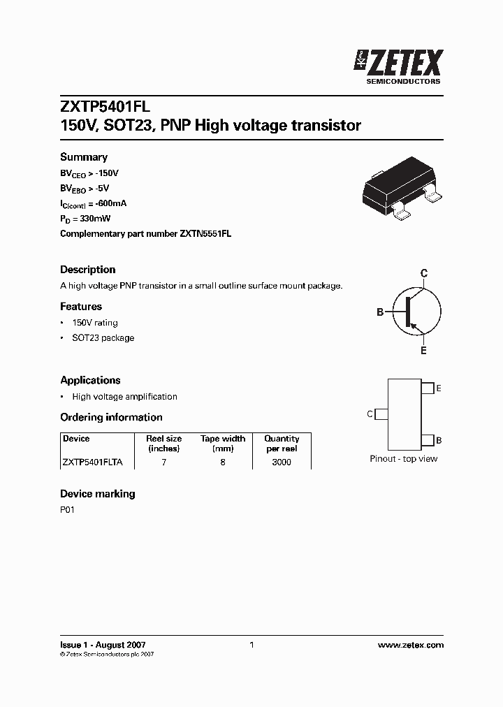 ZXTP5401FL_4175165.PDF Datasheet
