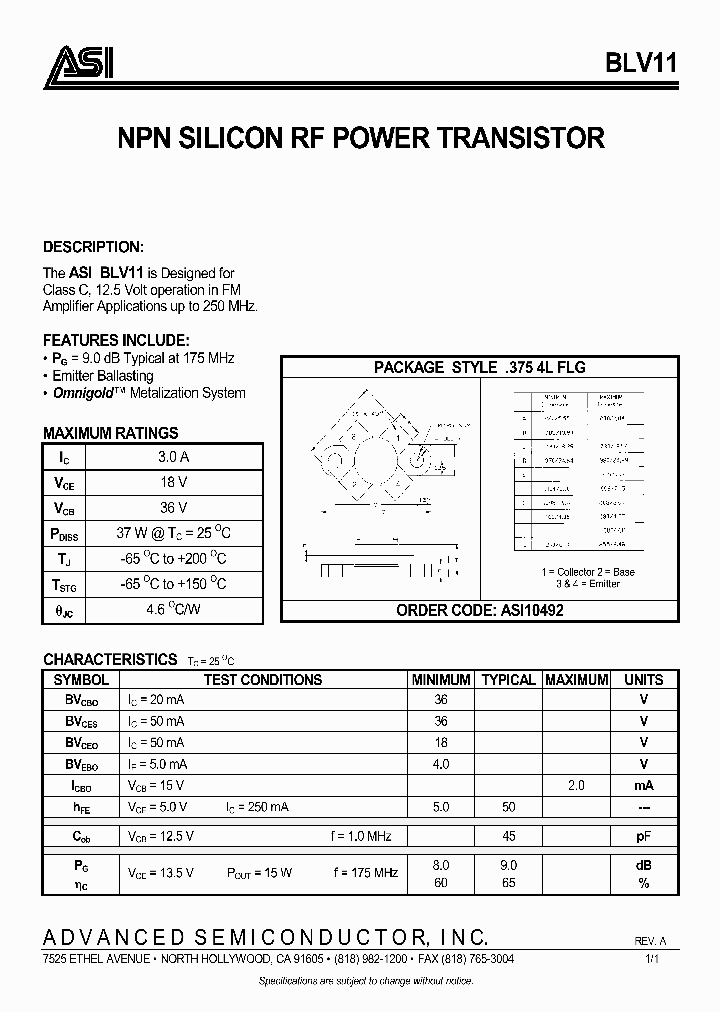 BLV11_976321.PDF Datasheet