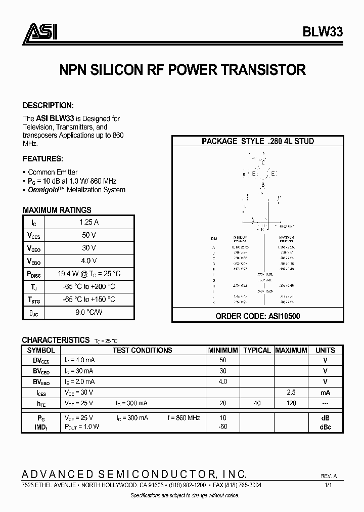 BLW33_976337.PDF Datasheet