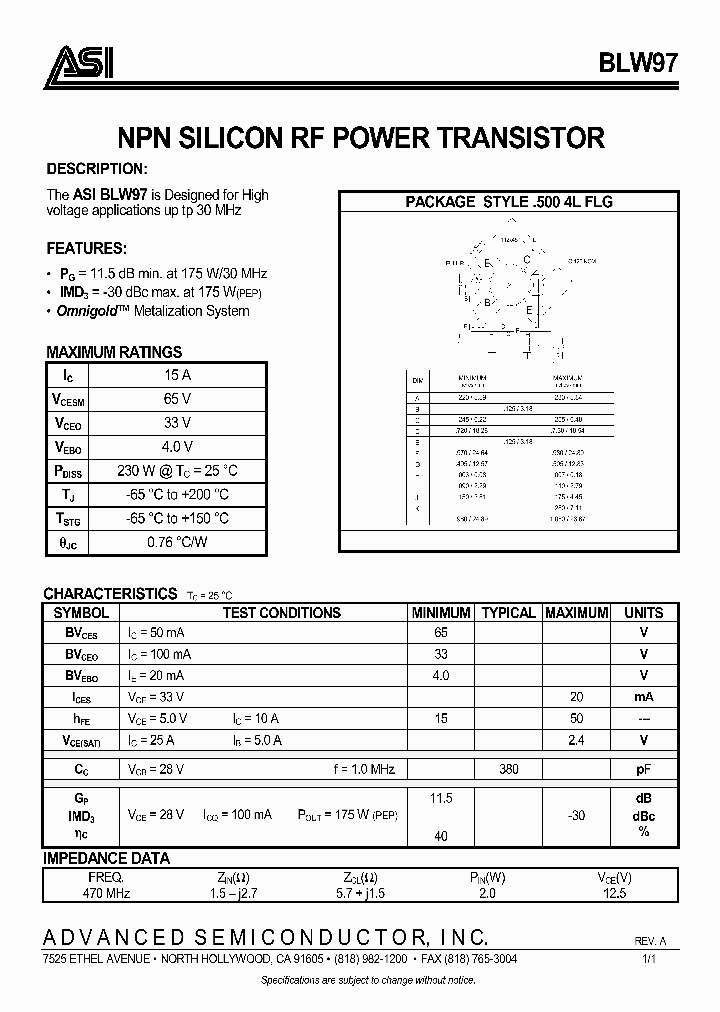 BLW97_976350.PDF Datasheet