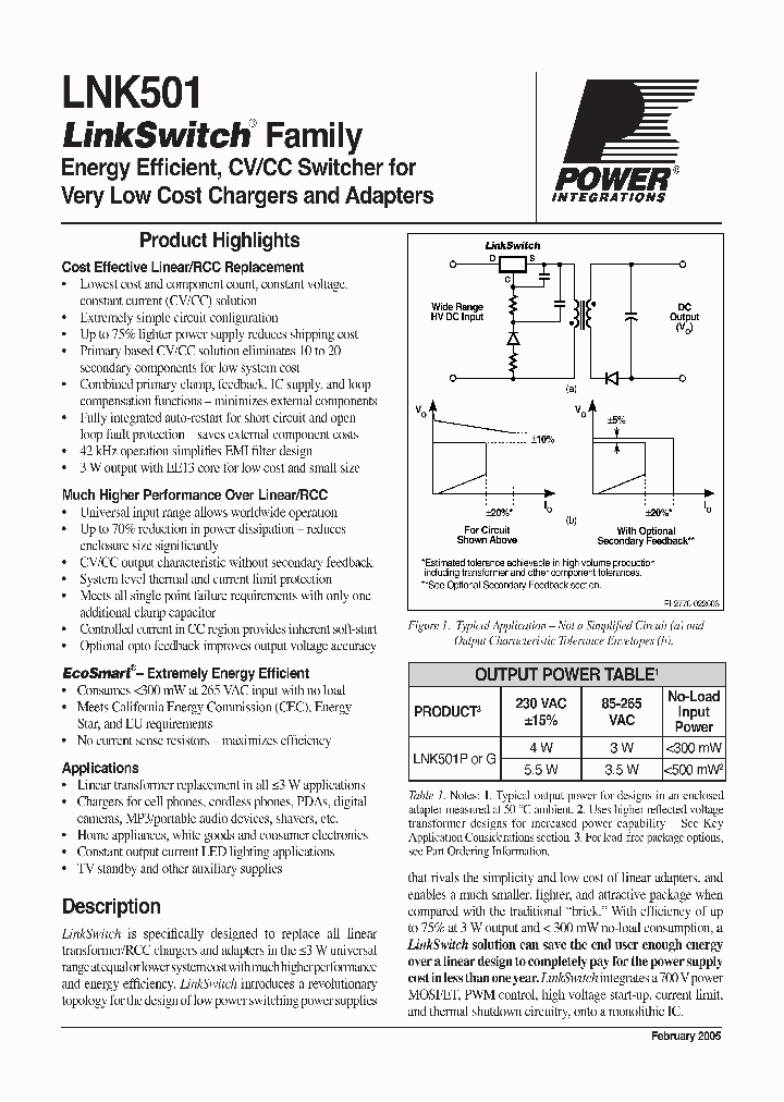 LNK501_988700.PDF Datasheet