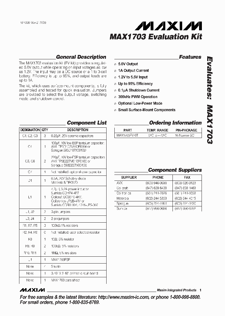 MAX1703EVKIT_990113.PDF Datasheet