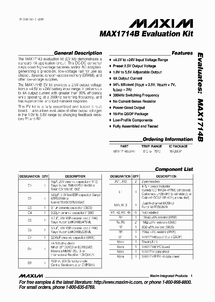 MAX1714BEVKIT_990119.PDF Datasheet