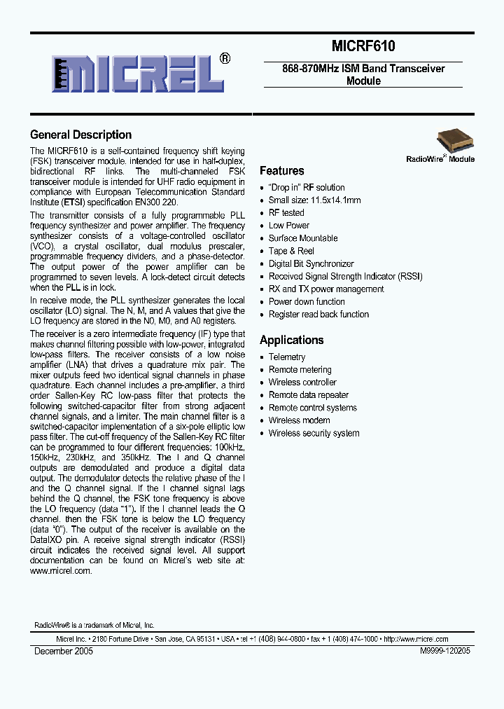 MICRF610_991333.PDF Datasheet