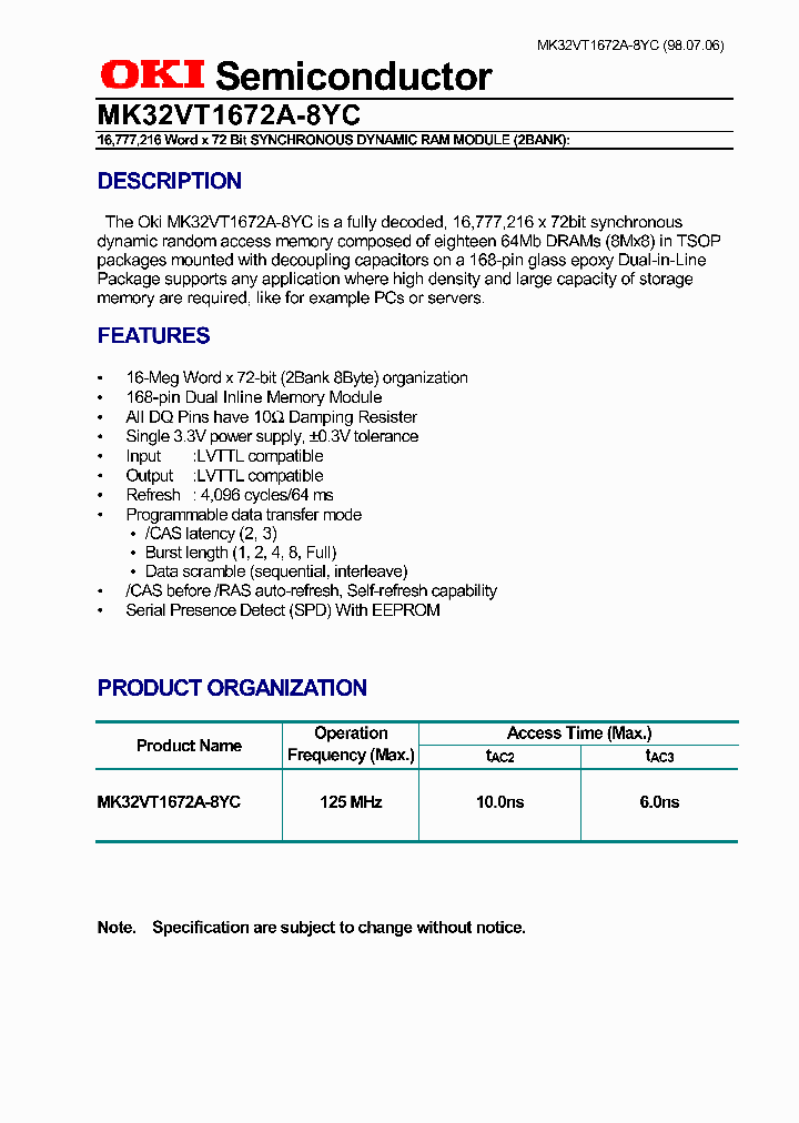MK32VT1672A-8YC_991395.PDF Datasheet