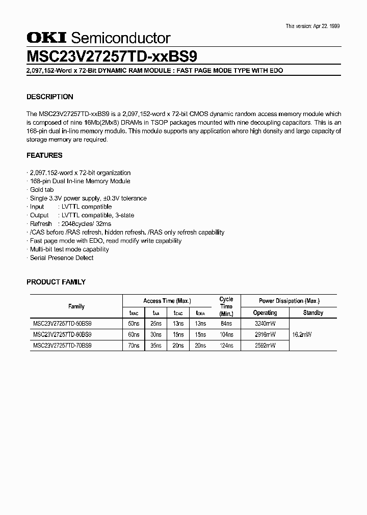 MSC23V27257TD_992211.PDF Datasheet
