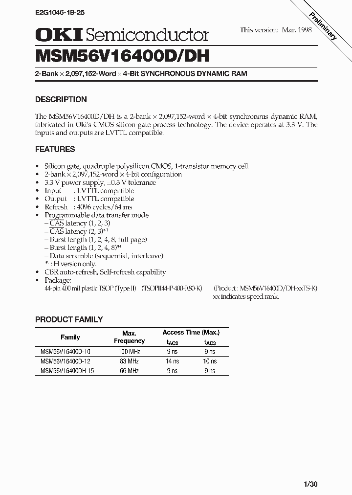 MSM56V16400D_992396.PDF Datasheet