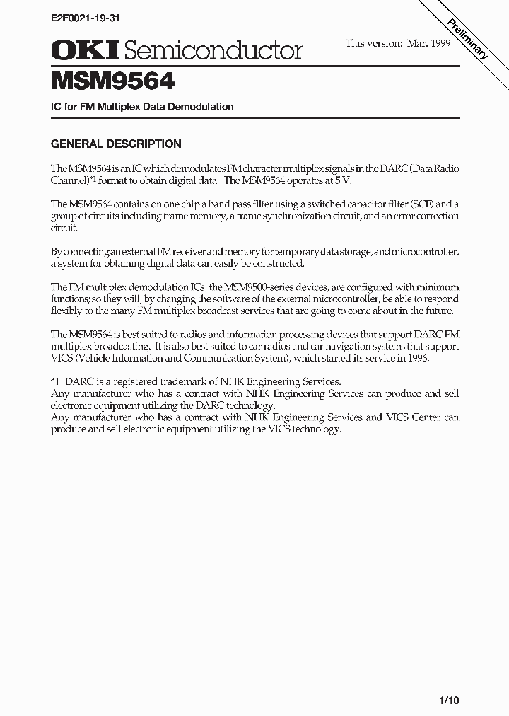 MSM9564_992586.PDF Datasheet