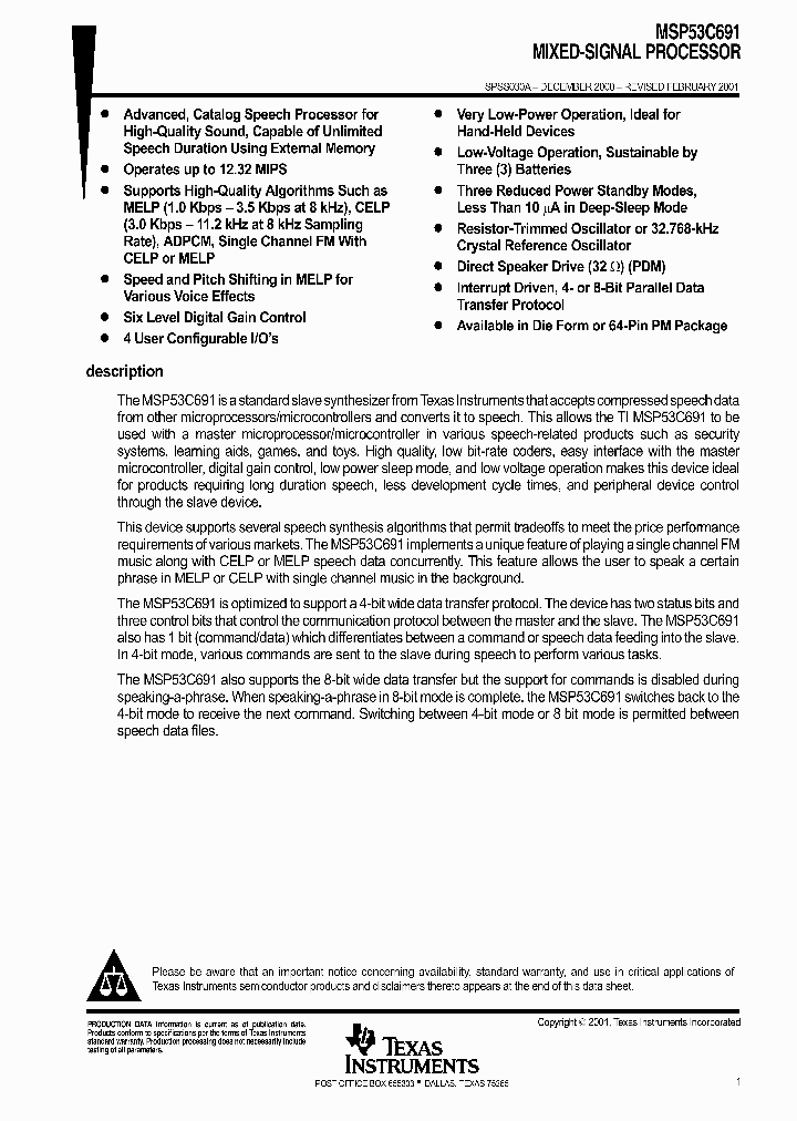 MSP53C691_992613.PDF Datasheet