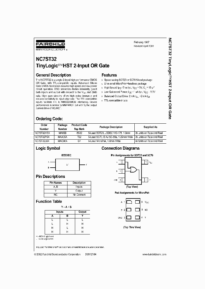 NC7ST32_992793.PDF Datasheet