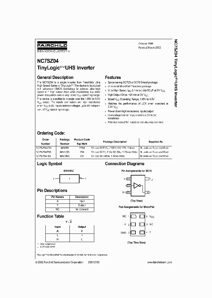 NC7SZ04_992807.PDF Datasheet