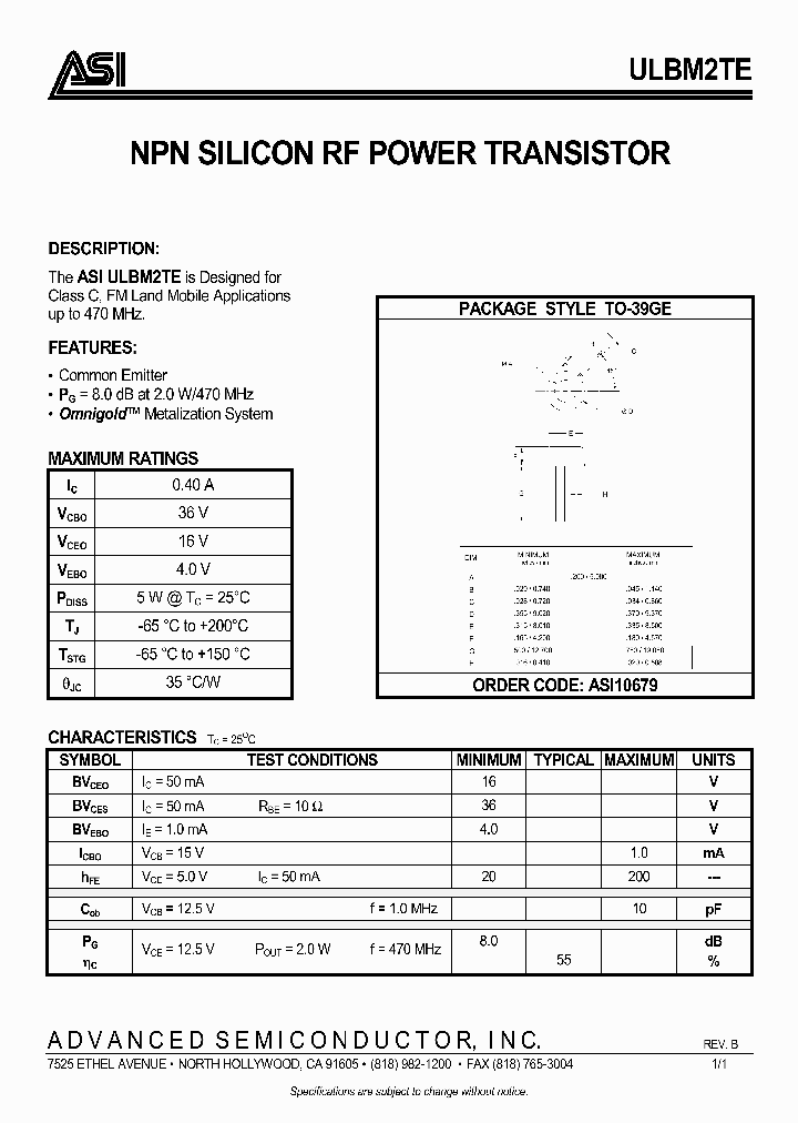 ULBM2TE_1006815.PDF Datasheet