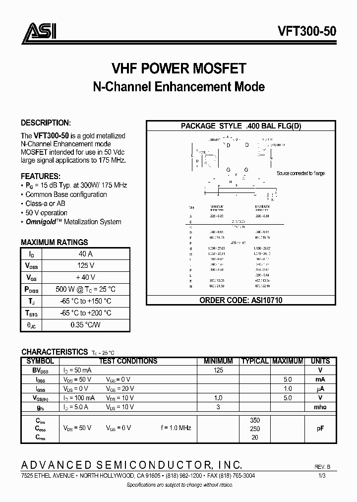 VFT30050_1007055.PDF Datasheet