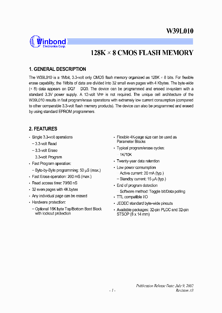 W39L010_1007318.PDF Datasheet