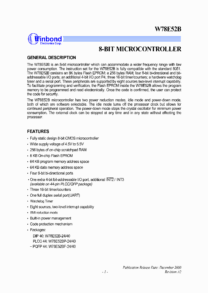 W78E52BB1_1007446.PDF Datasheet