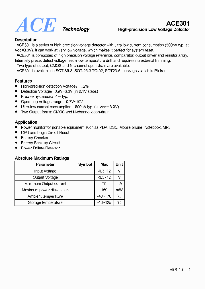 ACE301N18BN_4925372.PDF Datasheet
