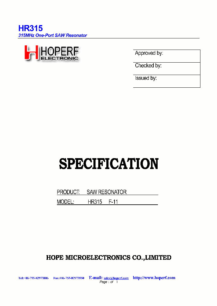 HR315_4928620.PDF Datasheet