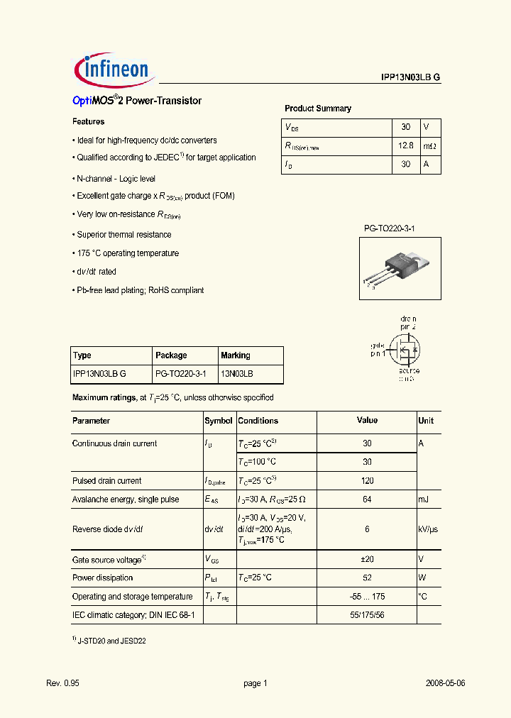 IPP13N03LBG_4931697.PDF Datasheet