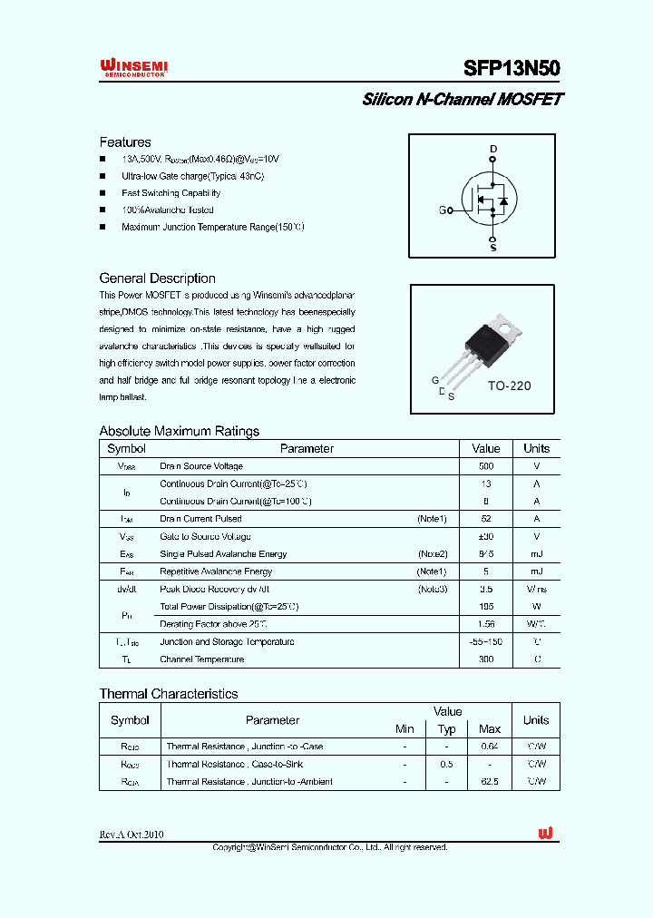 SFP13N50_4931699.PDF Datasheet