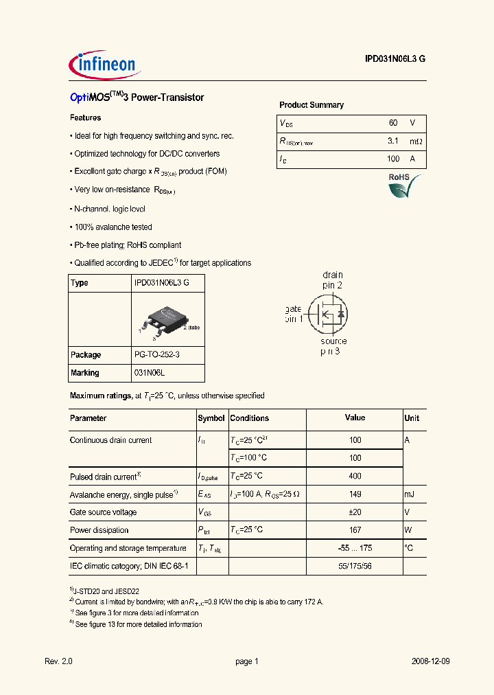 IPD031N06L3G_4939859.PDF Datasheet