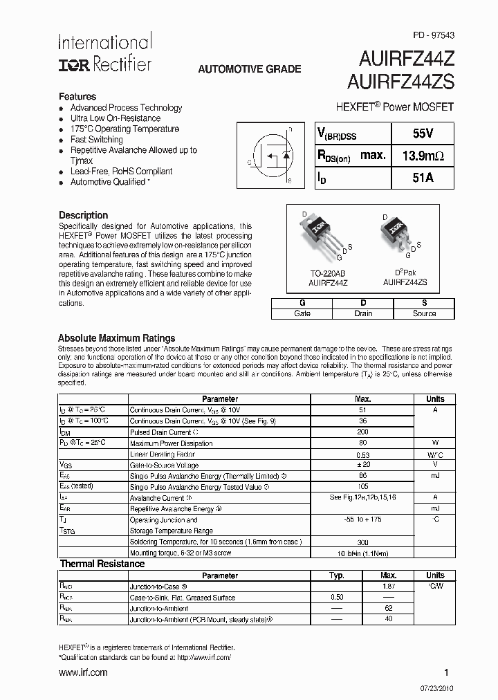 AUIRFZ44Z_4940453.PDF Datasheet