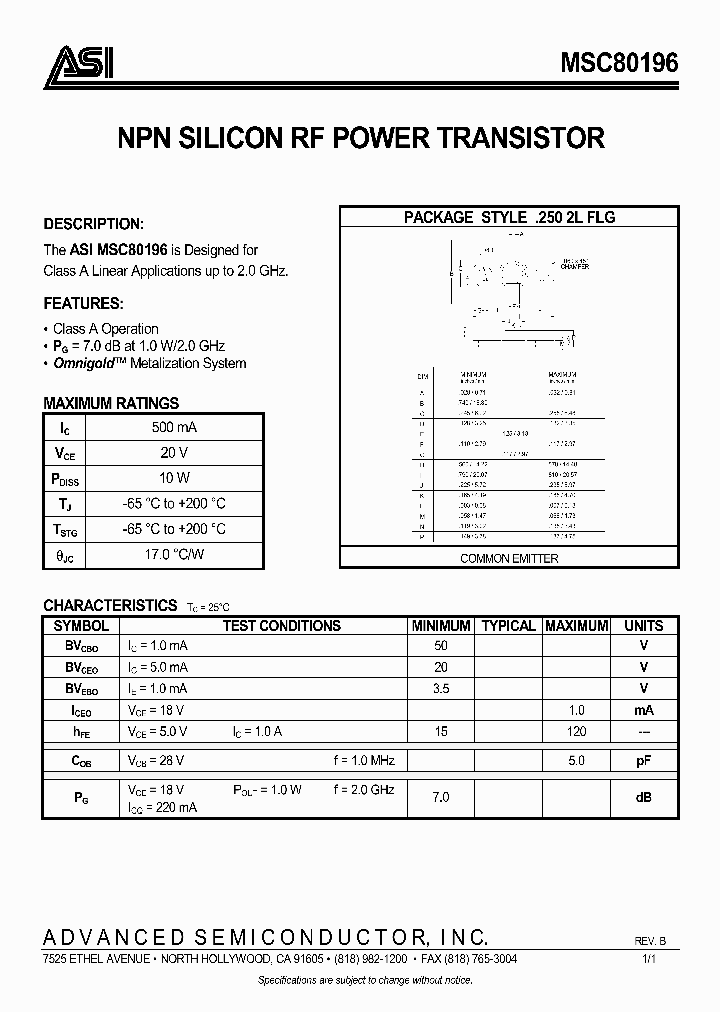 MSC80196_4940746.PDF Datasheet