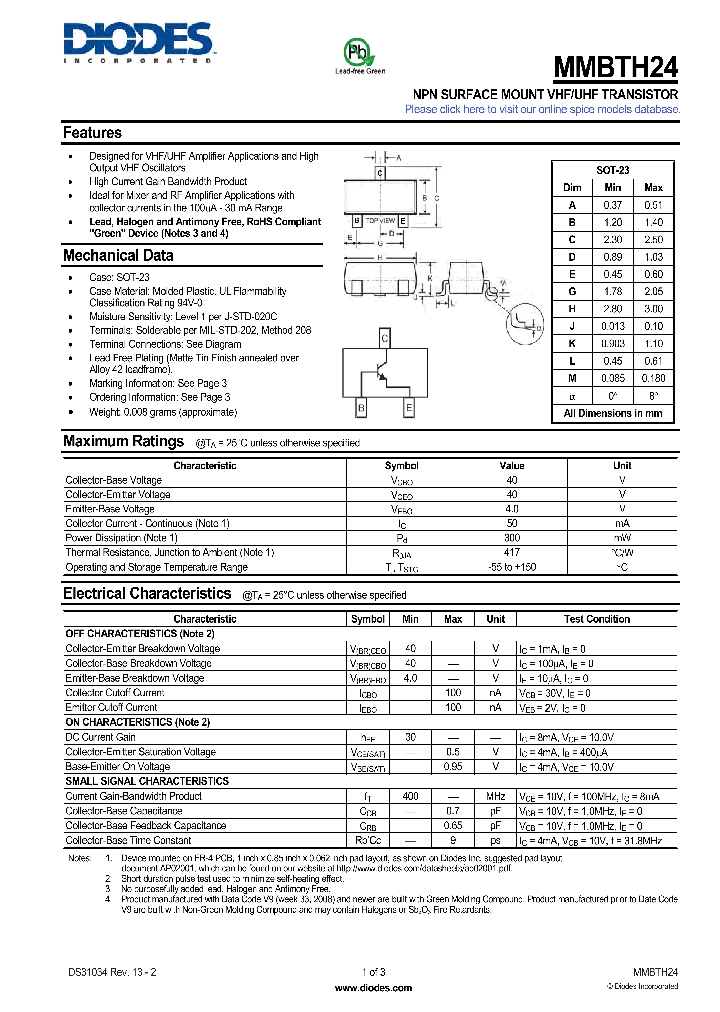 MMBTH24_4963503.PDF Datasheet