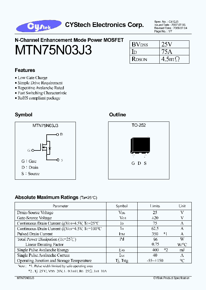 MTN75N03J3_4972700.PDF Datasheet