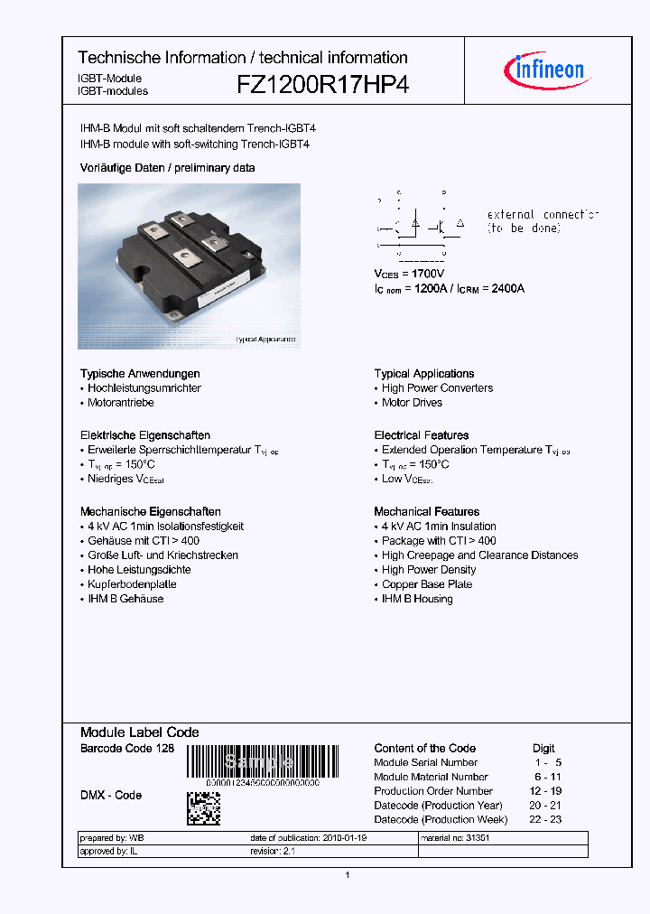 FZ1200R17HP4_4973869.PDF Datasheet