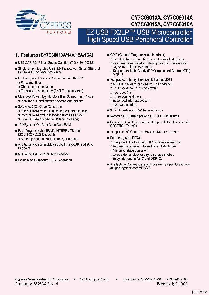 CY7C68013A-100AXC_4973959.PDF Datasheet