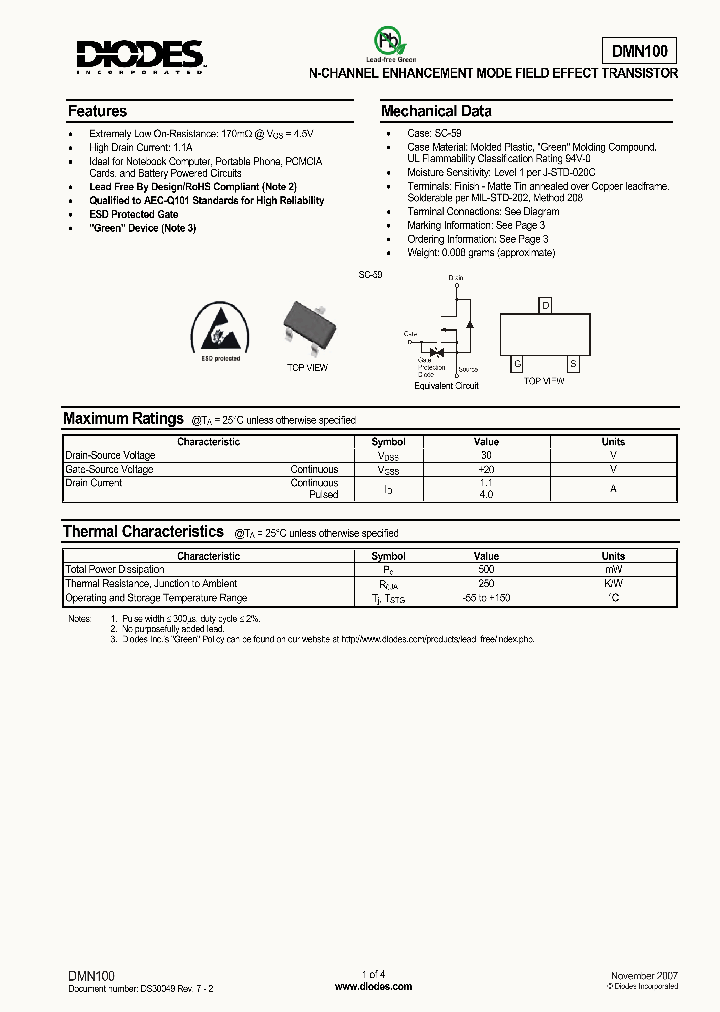 DMN100-7-F_4977282.PDF Datasheet