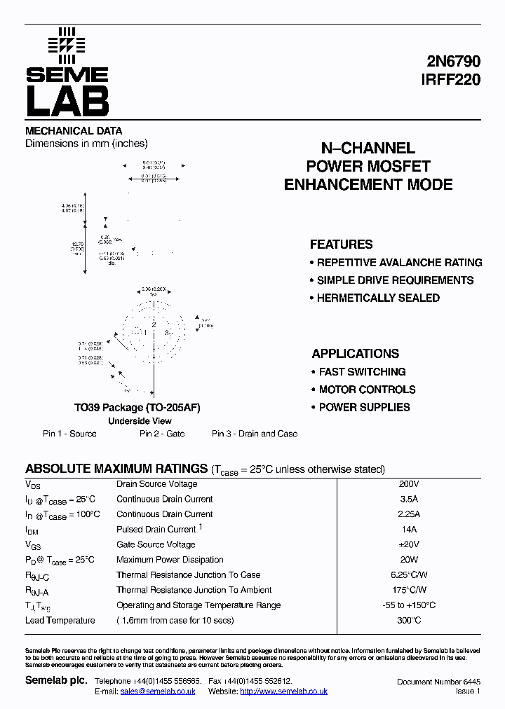 IRFF220_4989093.PDF Datasheet