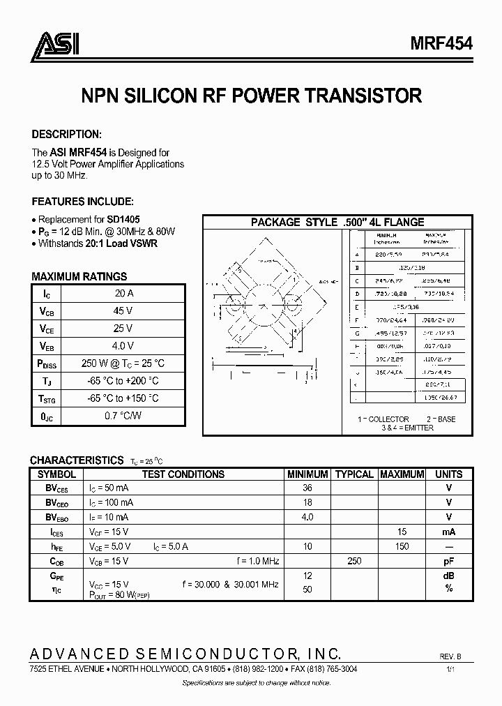 MRF454_4992053.PDF Datasheet