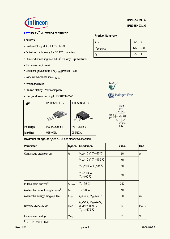 IPB055N03LG_4992998.PDF Datasheet