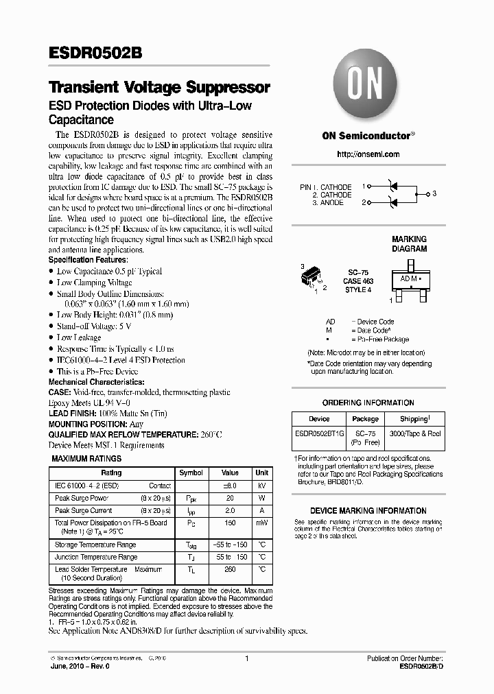 ESDR0502BT1G_5001387.PDF Datasheet