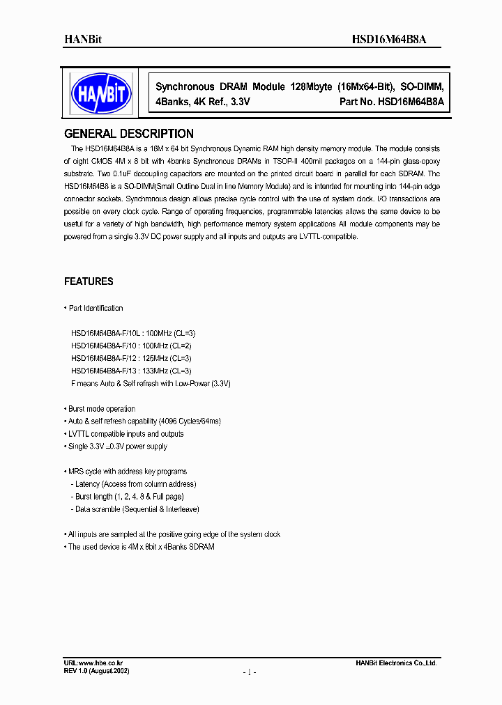 HMD16M64B8A-10_5009969.PDF Datasheet