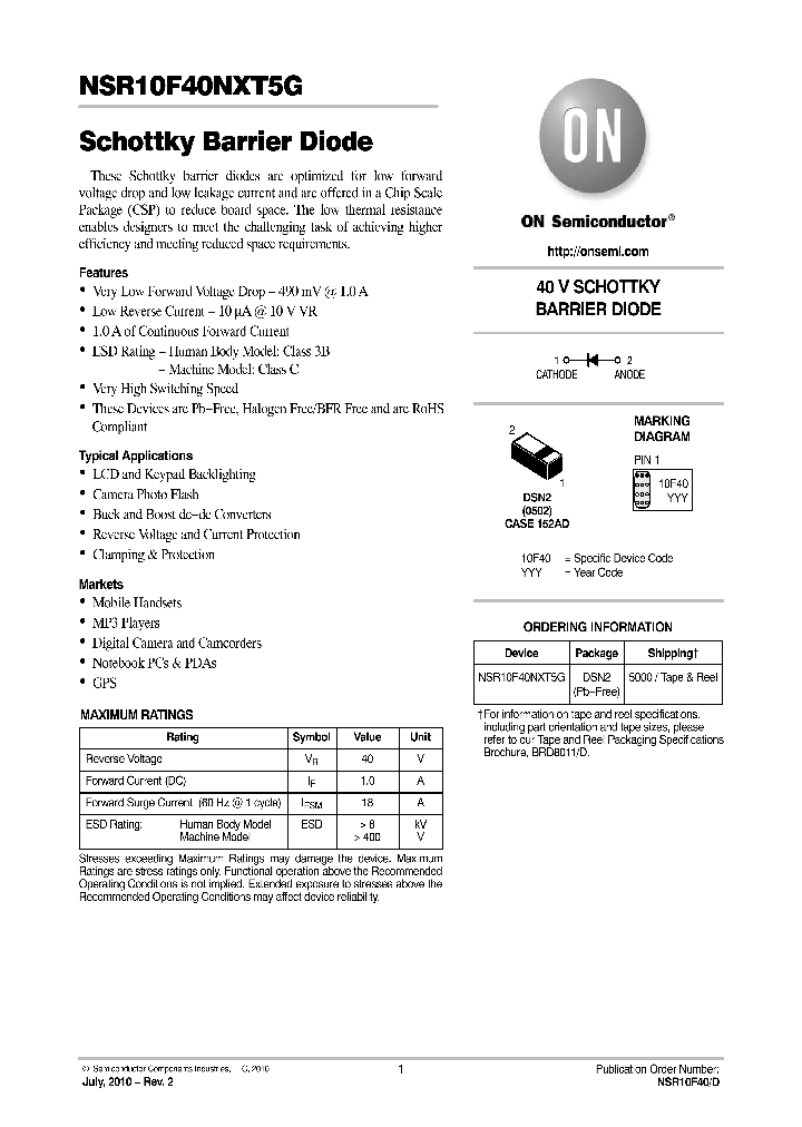 NSR10F40NXT5G_5011912.PDF Datasheet