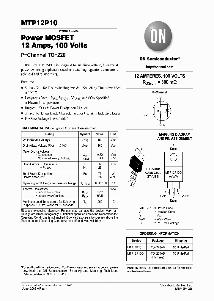 MTP12P10_5013788.PDF Datasheet