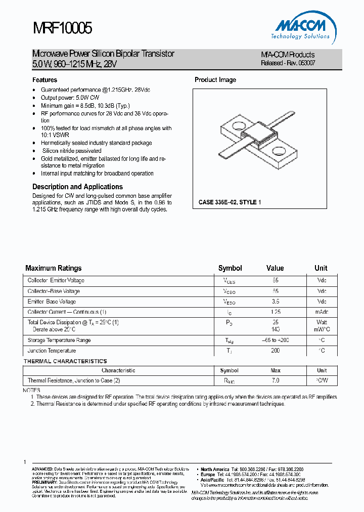 MRF10005_5017767.PDF Datasheet