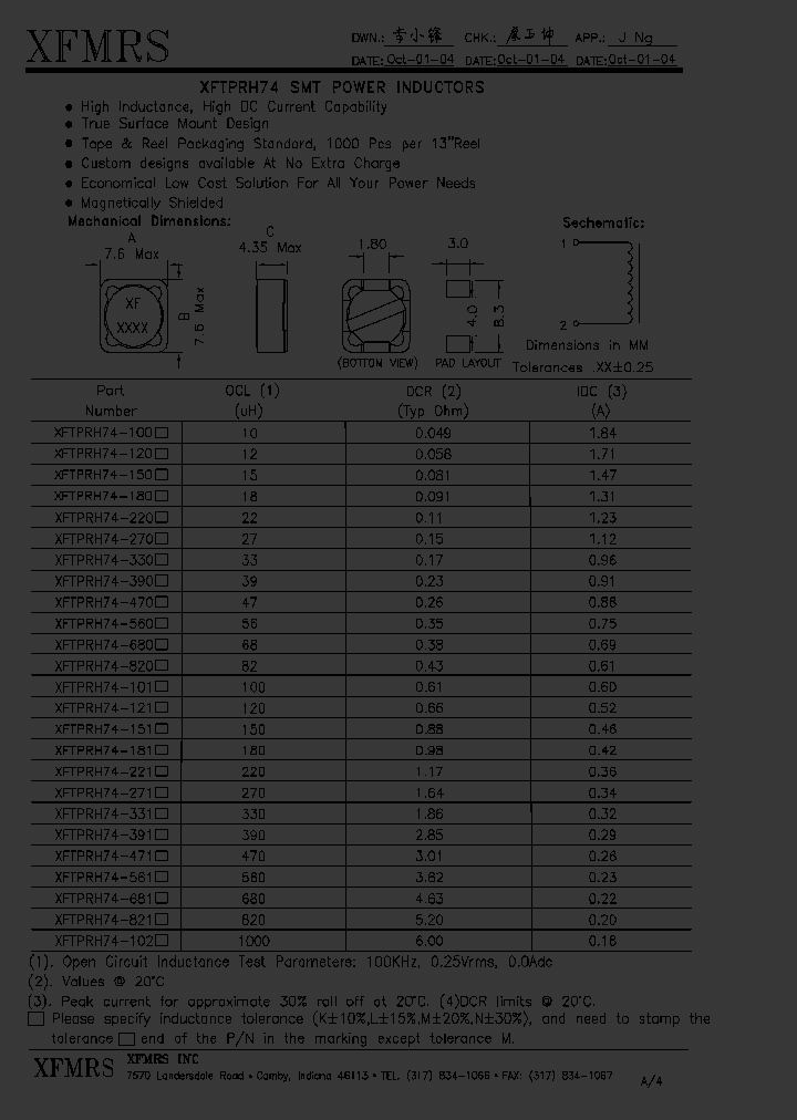 XFTPRH74-100_5018139.PDF Datasheet