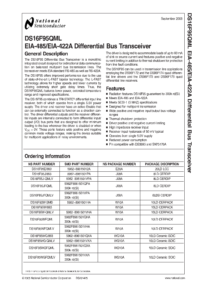 DS16F95W-QMLV_5019045.PDF Datasheet