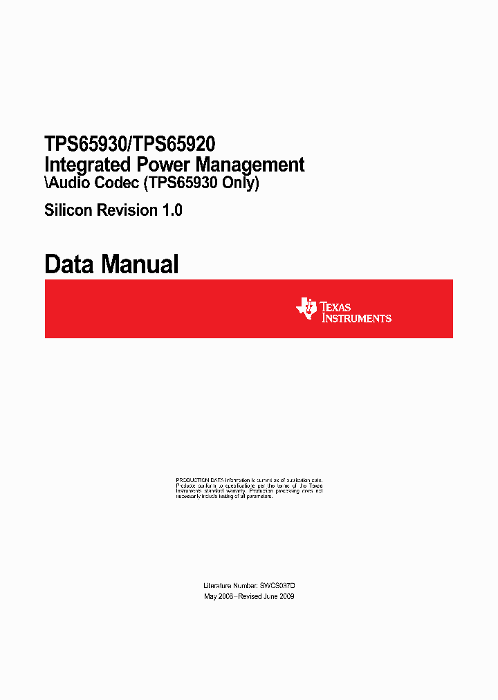TPS65920_5019223.PDF Datasheet