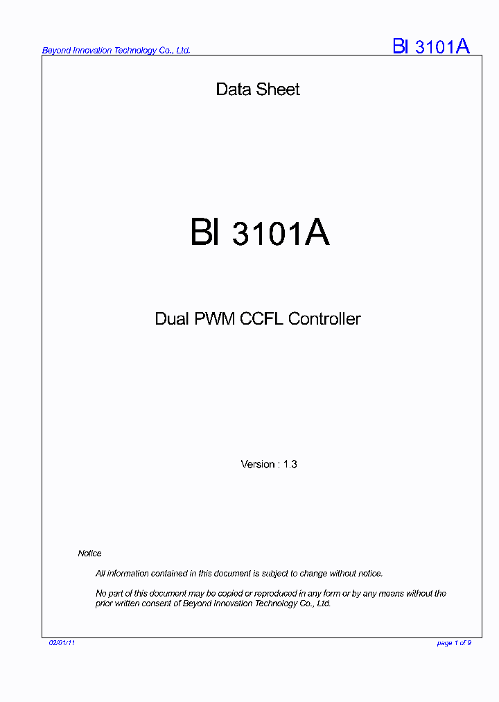 BI3101A_5019245.PDF Datasheet