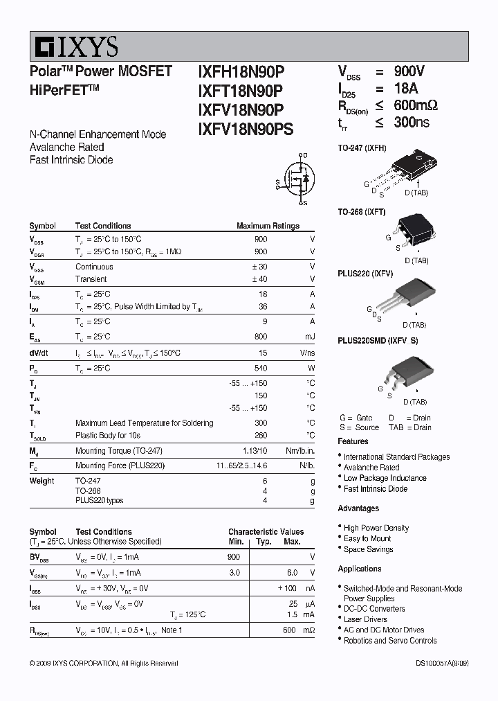 IXFH18N90P_5023099.PDF Datasheet