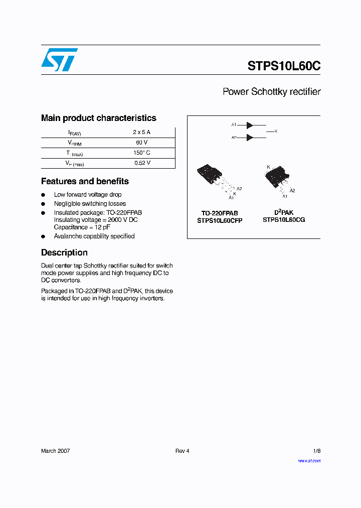 STPS10L60CG-TR_5029432.PDF Datasheet