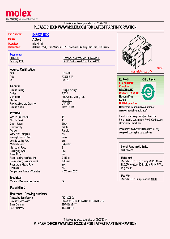 43025-1800_5032131.PDF Datasheet